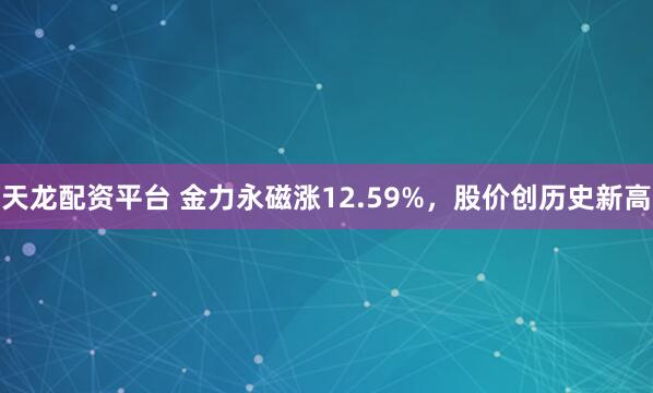 天龙配资平台 金力永磁涨12.59%，股价创历史新高