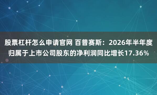 股票杠杆怎么申请官网 百普赛斯:2026年半年度归属于上市公司股东的净利润同比增长17.36%